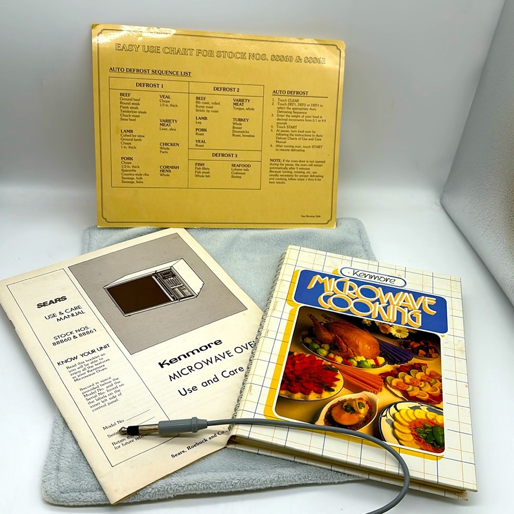 Sears Kenmore Vintage Microwave Oven Spiral Cookbook & Manual Use & Care